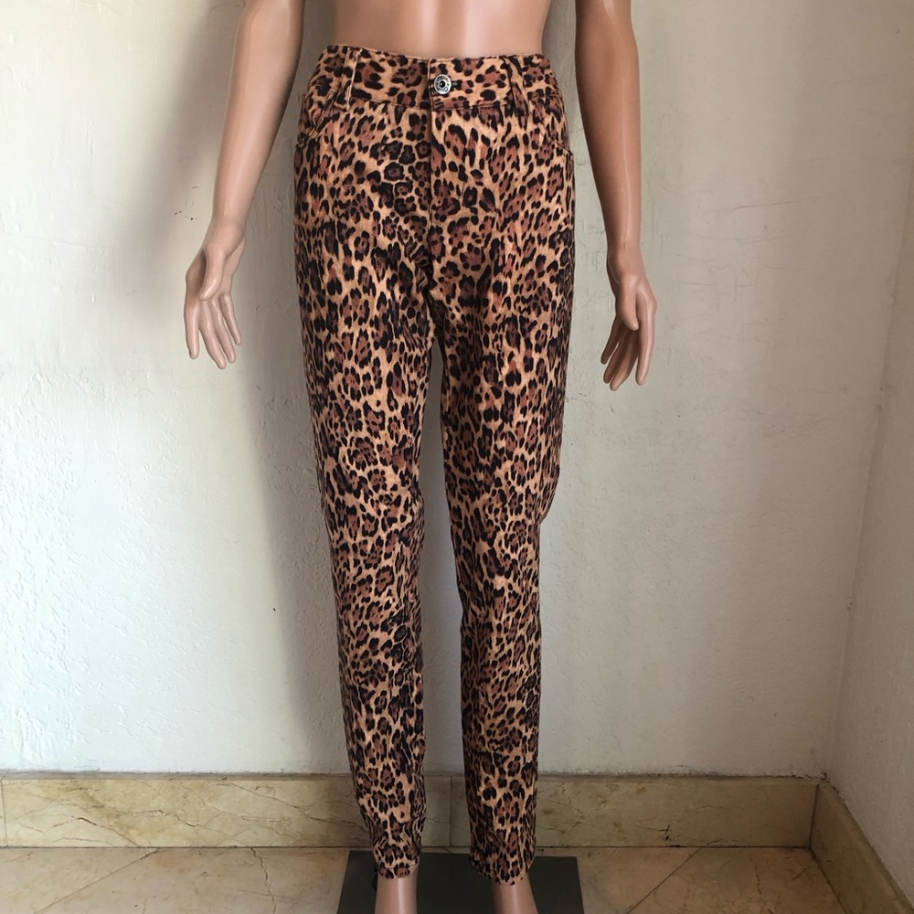 Alice + Olivia Leopard Stacey Bendet Skinny-Fit Denim Pants Women’s Size 10